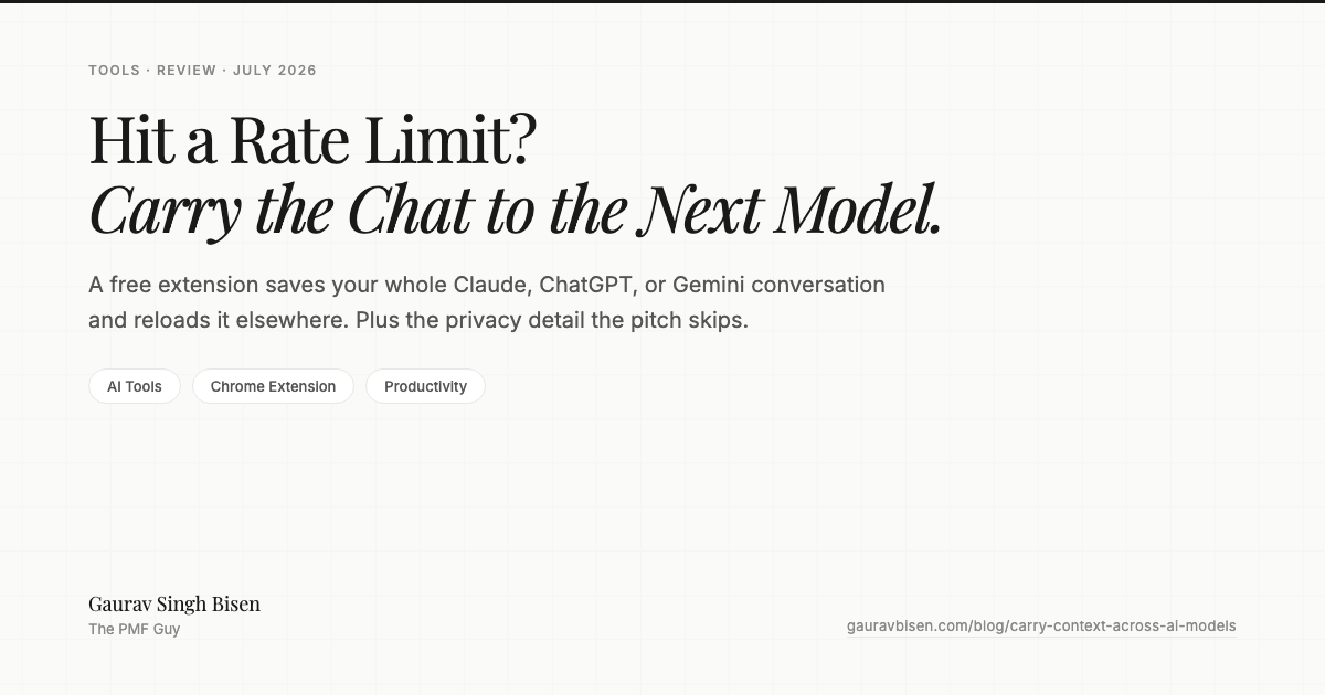 Save your chat context and reload it in any AI model, by Gaurav Singh Bisen