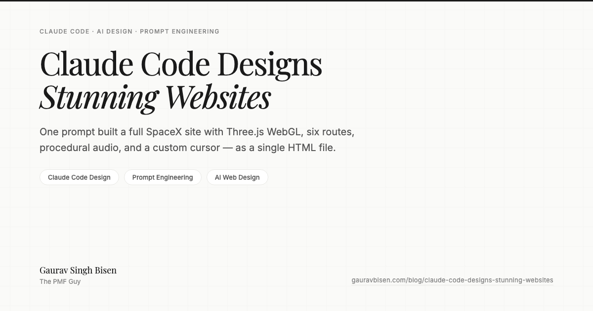 Claude Code Designs Stunning Websites — by Gaurav Singh Bisen