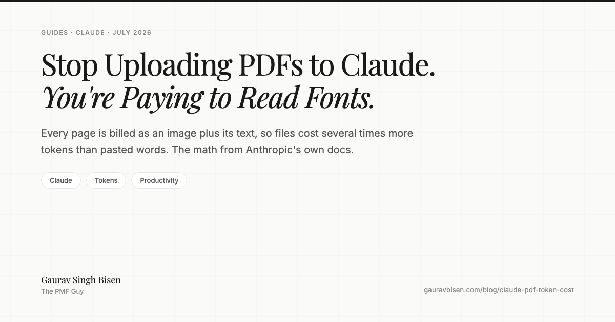 Why uploading PDFs to Claude wastes tokens, by Gaurav Singh Bisen