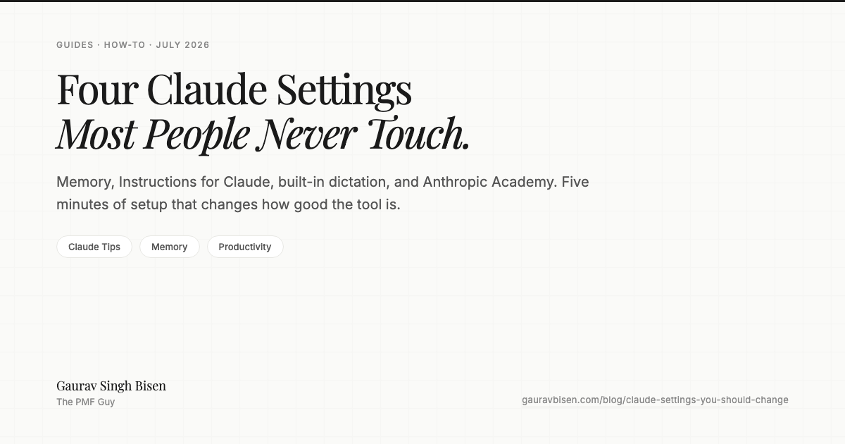Four Claude settings most people never touch, by Gaurav Singh Bisen
