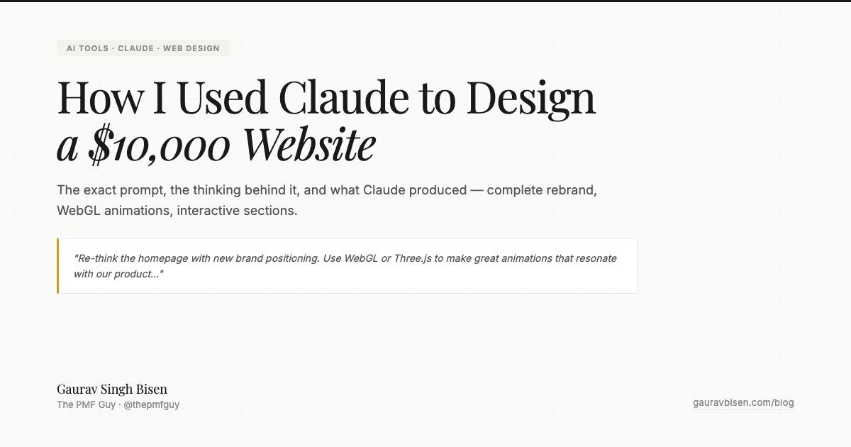 How I Used Claude to Design a $10,000 Website — by Gaurav Singh Bisen