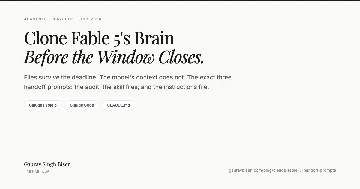 The Clone Guide: the exact handoff prompts, by Gaurav Singh Bisen