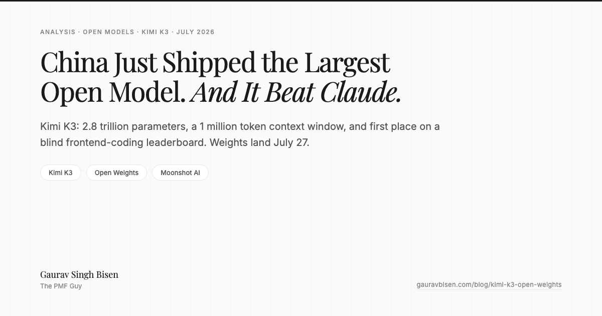 Kimi K3, the largest open-weight AI model ever released, explained by Gaurav Singh Bisen